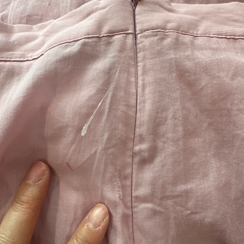 Zara ZW Collection Flared Cotton Midi Skirt Pink Pleated High Waist Flowy Large - Picture 8 of 8